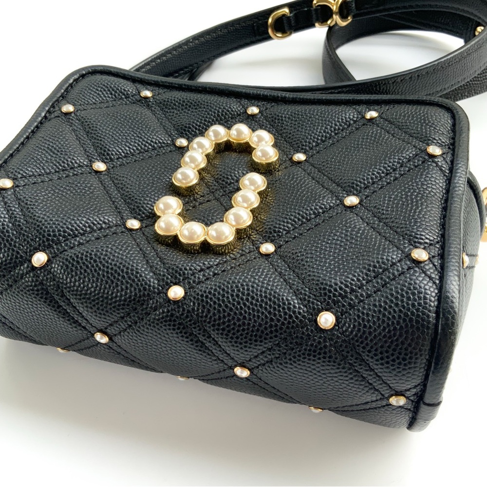 Marc Jacobs Softshot Pearl Quilted Crossbody Bag Black - Picture 3 of 8